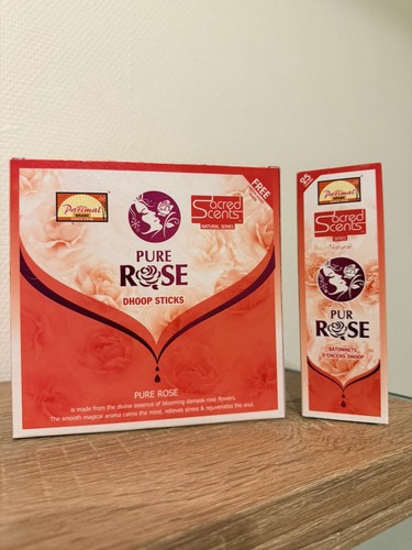 Encens dhoop pure - rose, boîte